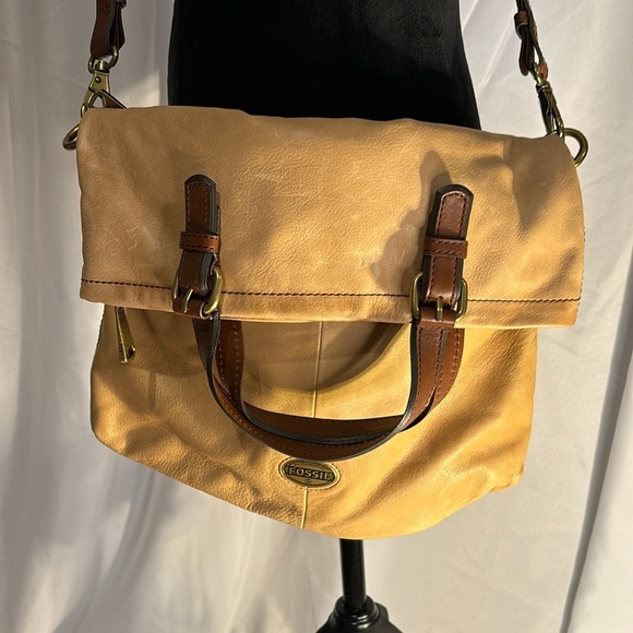 Fossil Leather Messenger Tote Crossbody NWT - Picture 4 of 15